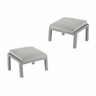 ED&Egrave;N JARD&Iacute; Pack 2 reposapies de exterior con cojin Gris