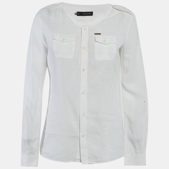 Dsquared2 White Linen Button Up Shirt