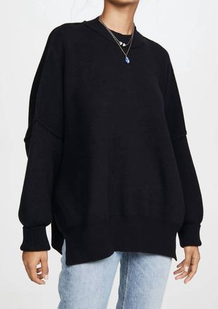Free People Easy Street Tunic Sweater In Black