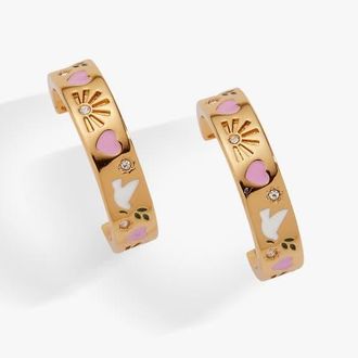 Alex and Ani Pray, Wait and Trust Hoop Earrings in Gold at Nordstrom