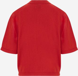 SA SU PHI Womens Short-Sleeved Cashmere Sweater Red