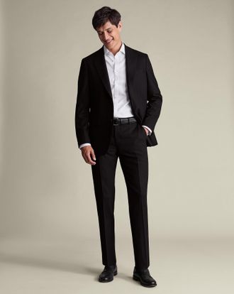CHARLES TYRWHITT Ultimate Performance Suit Trousers - Black Size 30/32 by Charles Tyrwhitt