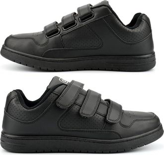 Generic Mens Touch Fastening Trainers Boys School Shoes Mens Pumps Size 12 Size 6 Boys Pumps Skater Sneakers Touch Fasten Trainer Sizes 6-12 All Black 12 UK