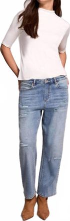 Tribal Audrey Super Straight Flood Jeans In Washed Blue