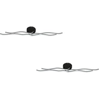 Loops 2 PACK Wall Flush Ceiling Light Colour Black Shade White Plastic LED 40W Inc