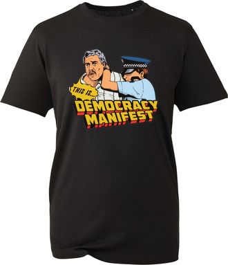 Generic This is Democracy Manifest T-Shirt, Democracy Manifest T-Shirt, Funny Chinese Meal Graphic T-Shirt Unisex Gift Tee Top (Black, L)