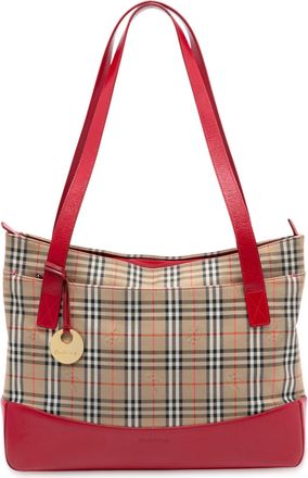 Burberry Pre-owned Womens Haymarket Check Canvas Tote - Tan Textile - One Size