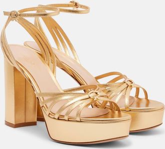 Gianvito Rossi Rita 70 metallic leather platform sandals