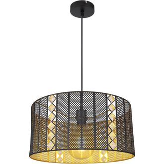 Netlighting Abini 42cm Cylindrical Pendant Ceiling Light Matt Black 1x E27