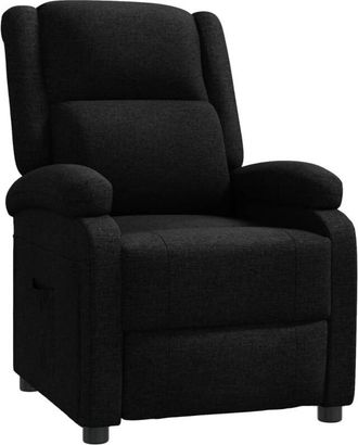 vidaXL Sill&oacute;n Reclinable De Tela Negro Vidaxl