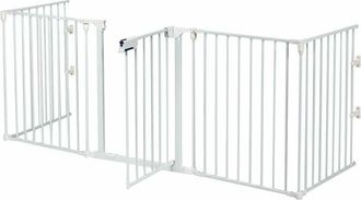Costway Costway - Barrera De Seguridad Para Ni&ntilde;os Perro Rejilla De Protecci&oacute;n Plegable Para Chimenea Escalera Puerta (blanco)
