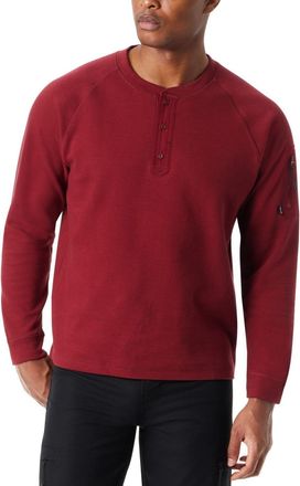 G.H. Bass & Co. Outdoor Shirt Mens Wine Relaxed Fit Thermal Long Sleeve Henley FTS301