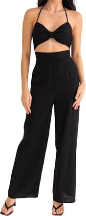 Le Lis Blanc Deux Halter Jumpsuit In Black