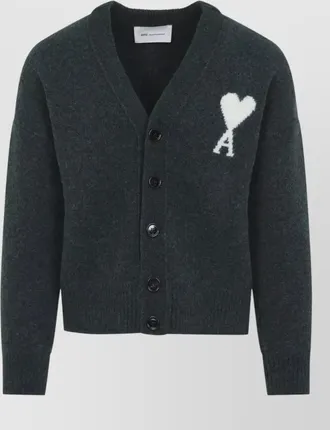 Ami alpaca wool v-neck cardigan