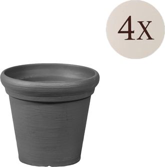 Dmora Oggettistica Lou, Set 4 Vasi, Colore Struttura Made In Italy, Materiale Struttura In, Nero Antracite