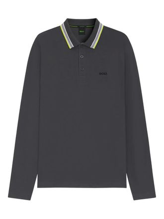 BOSS long-sleeve polo shirt - men - Cotton - M - Grey