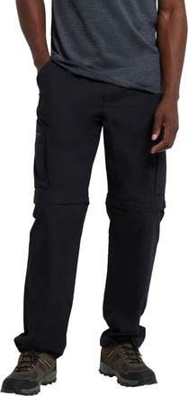 Mountain Warehouse Trek Mens Convertible Trousers - Knee Zip Hiking Pants, Lightweight Trousers, Adjustable Pants, Good Fit Casual Bottoms - for Travelling Black (Regula