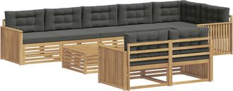 vidaXL Conjunto De Sof&aacute;s De Exterior 9 Uds. Blanco Y Antracita Vidaxl