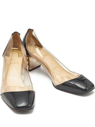 Christian Louboutin Gallicia block-heel studded pumps - White