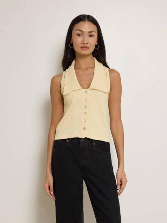 Nation Ltd Rae Collared Tank In Banana