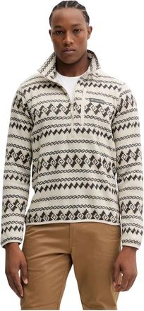 Columbia Sweater Weather Printed Half Zip II - Heren - Sportshirts - Wit - S - Polyester - Fitness