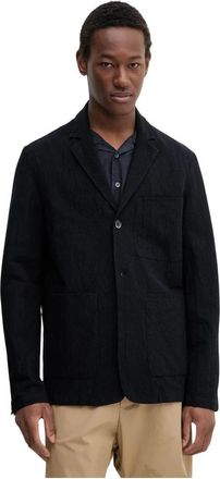 Barena Camicia Mola Blazer - Heren - Blazers - Blauw - L - Katoen - Jassen