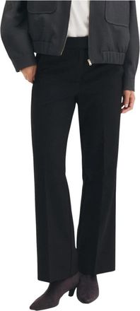 Emme Di Marella Emmghinea - Dames - Straight fit broeken - Zwart - L - Leer - Broeken
