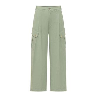 Pinko Wide Trousers, female, Green, Size: XS Rosalin Trousers