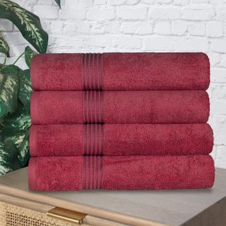 Superior Classic Cotton Absorbent and Quick-Drying 4-Piece Bath Towel Set