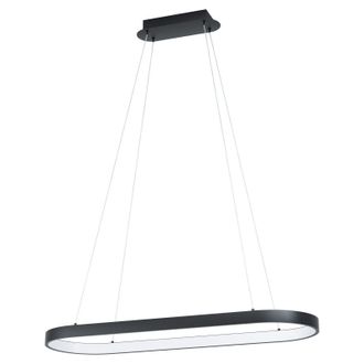Loops Pendant Ceiling Light Colour Black Shade White Plastic Bulb LED 30W Included