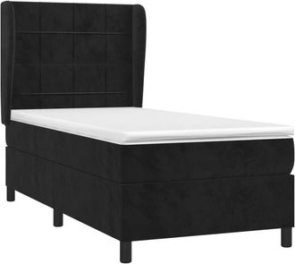 vidaXL Vidaxl - Cama Box Spring Con Colch&oacute;n Terciopelo Negro 80x200 Cm