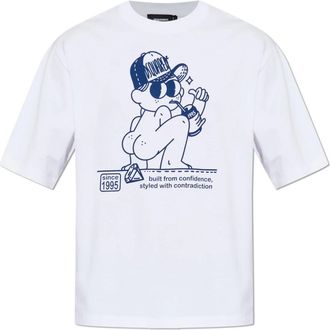 Dsquared2 Gedruid T-shirt - Heren - T-shirts - Wit - XL - Katoen - Tops