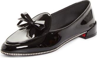 Christian Louboutin Mocastrass Crystal Welt Loafer in B439 Black/lin Black at Nordstrom, Size 35.5