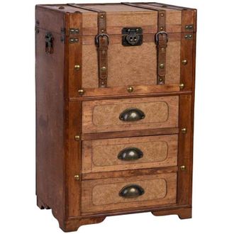 Wanderlust Deco Wanderlust Deco - Ba&uacute;l De Madera Marr&oacute;n 41x30x64