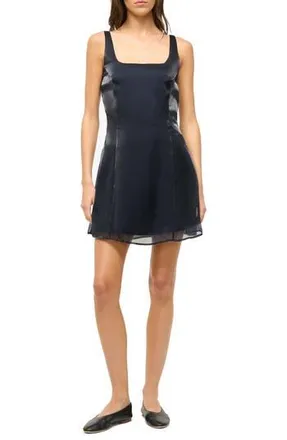 Staud Livingston Square Neck Sleeveless Minidress in Midnight at Nordstrom Rack, Size 8