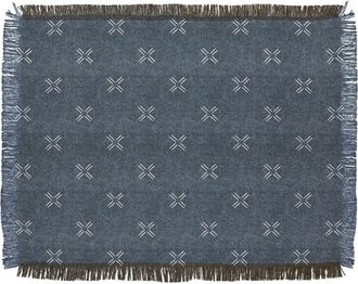 Deny Designs Lad Mud Cloth Throw Blanket in Blue at Nordstrom Rack