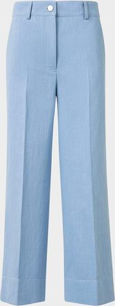 Akris Chiara Wide Leg Cotton Wool Denim Pants