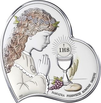 OEM Cuadro Plateado Para Ni&ntilde;a Como Recuerdo De Su Primera Comuni&oacute;n Ds03-ca 14 X 14 Cm
