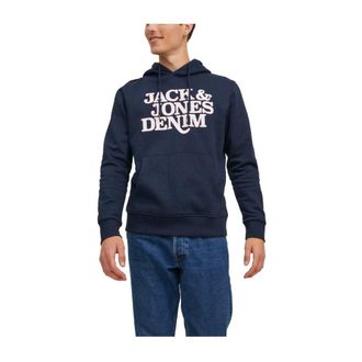 Jack & Jones Hoodie met kangoeroezak - Heren - Hoodies - Blauw - M - Katoen - Hoodies & sweatvesten