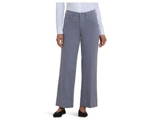 NYDJ Teresa Wide Leg 3 Hem Ankle Jeans in Shadow Blue Womens Clothing Shadow Blue : 12 29, Cotton/Denim/Elastane