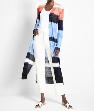 Nic+Zoe Patricia Painted Peninsula Cardigan In Blue Multi