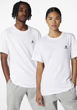 Converse T-Shirt CONVERSE GO-TO EMBROIDERED STAR CHEVRON TEE, Damen, Gr. XXL, weiss (wei&szlig;), Single Jersey, Obermaterial: 100% Baumwolle, unifarben, Rundhals, n