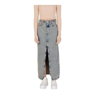 Calvin Klein Jeans Denim Skirts, female, Blue, Size: W29 Acid Wash Maxi Skirt
