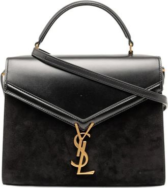 Saint Laurent 2019 Medium Calfskin and Suede Classic Monogram Cassandra Top Handle Bag satchel - Zwart