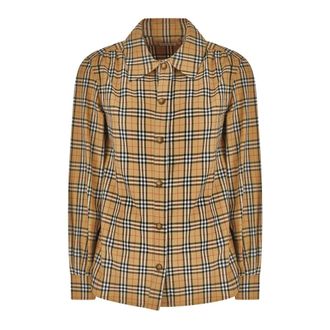 Burberry Camicia in Cotone a Quadri - - Blouses & Shirts - Donna - Beige - M