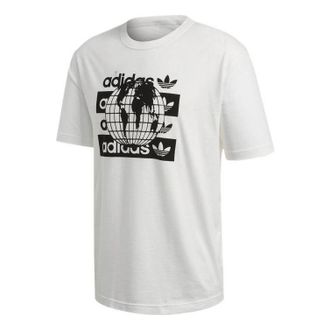 adidas Mens adidas originals Logo Printing Round Neck Pullover Short Sleeve White T-Shirt FM2223