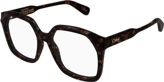 Chlo&eacute; Retro Vierkante Optische Bril - Dames - Brillen - Bruin - 53 MM - Nylon - Accessoires