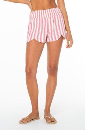 Roxy Harbor View Cotton Blend Shorts in Pink at Nordstrom, Size Xx-Large