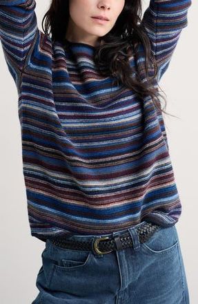 Seasalt Cornwall Fruity II Stripe Merino Wool Blend Sweater in Knit Ripple Marks Jetty Multi at Nordstrom Rack, Size 8 Us / 12 Uk