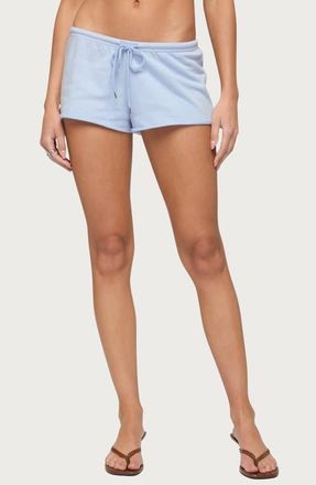 Edikted Leeroy French Terry Drawstring Shorts in Light-Blue at Nordstrom, Size X-Large